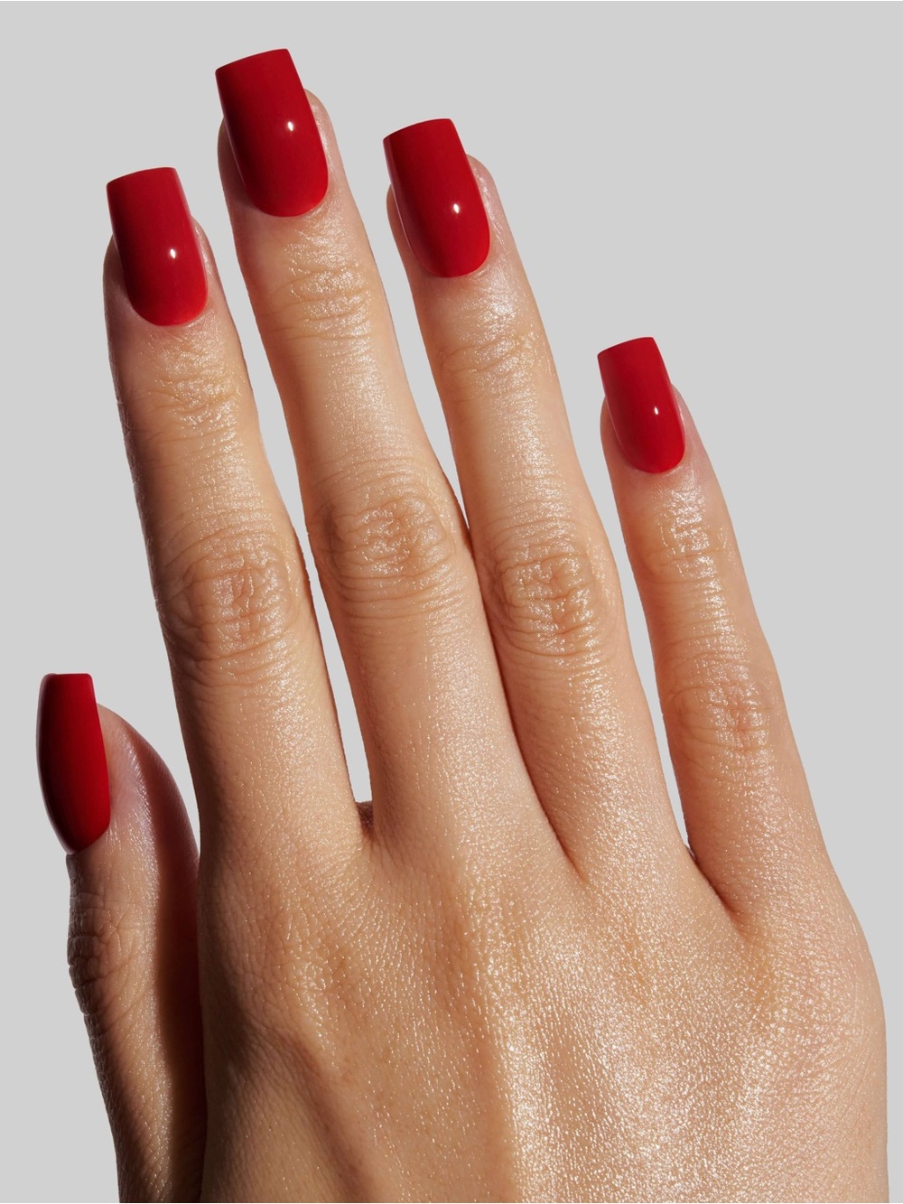 Celebritips Red Red Medium Coffin Press On Nails Glossy Red 32 Nails NIB
